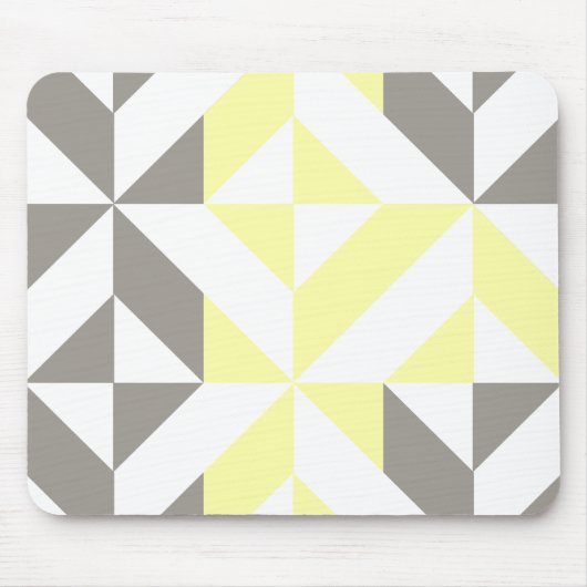 Gelb und silber Geometric ZigZag Mousepad (Vorne)