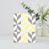 Gelb und silber Geometric ZigZag Postkarte (Stehend Vorderseite)