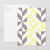 Gelb und silber Geometric ZigZag Postkarte (Vorne/Hinten)