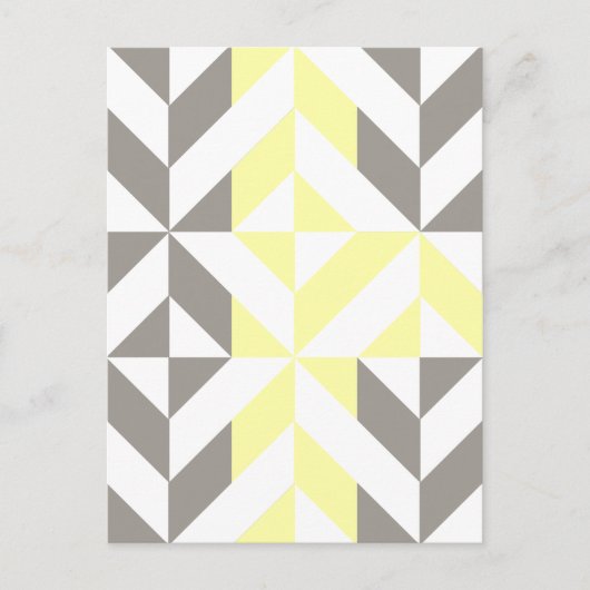 Gelb und silber Geometric ZigZag Postkarte (Vorderseite)