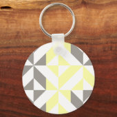 Gelb und silber Geometric ZigZag Schlüsselanhänger (Vorderseite)
