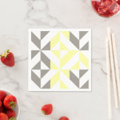 Gelb und silber Geometric ZigZag Serviette (Beispiel)