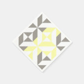 Gelb und silber Geometric ZigZag Serviette (Ecke)