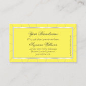 Gelb und Silber Rahmen mit Diamanten Luxe Glam Visitenkarte (Rückseite)