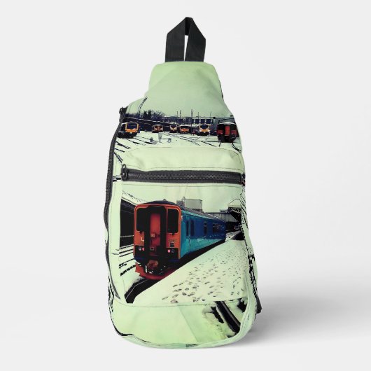 Gelb- und Türkiszug Crossbody Bag (Vorderseite)