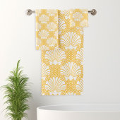 Gelb und Weiß Badhandtuch Set