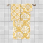 Gelb und Weiß Badhandtuch Set