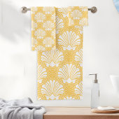 Gelb und Weiß Badhandtuch Set