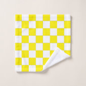 Gelb und Weiß Badhandtuch Set (Waschlappen)