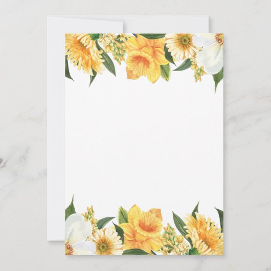 Gelb und Weiß | Beerdigungskarte Einladung (Rückseite)