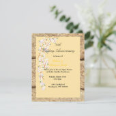 Gelb und Weiß Blossom 50 Jahre alt Einladung (Stehend Vorderseite)