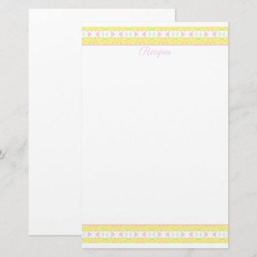 Gelb und Weiß Briefpapier (Vorne/Hinten)