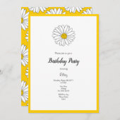 Gelb und Weiß Daisy und Muster 2 Einladung (Vorne/Hinten)