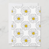 Gelb und Weiß Daisy und Muster Einladung (Rückseite)