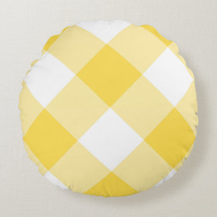 gelb und weiß geometrisch rundes kissen