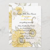 Gelb und Weiß Gerber Daisy Swirl Wedites Einladung (Vorne/Hinten)