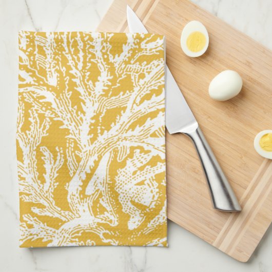 Gelb und Weiß Geschirrtuch (Viertel Falte)
