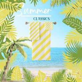 Gelb und weiß gestrichen badhandtuch set