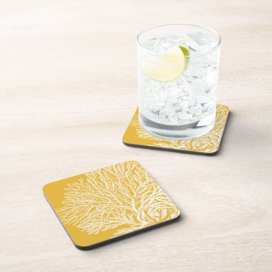 Gelb und Weiß Getränkeuntersetzer (Rechte Seite)