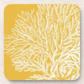 Gelb und Weiß Getränkeuntersetzer (Vorderseite)