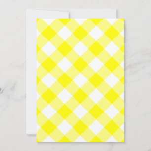 Gelb und Weiß Gingham Einladung