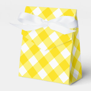 Gelb und Weiß Gingham Muster Geschenkschachtel