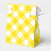 Gelb und Weiß Gingham Muster Geschenkschachtel (Rückseite)