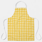 Gelb und Weiß Gingham Muster Schürze (Vorderseite)