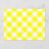 Gelb und Weiß Gingham Postkarte (Vorderseite)
