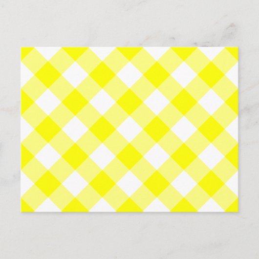 Gelb und Weiß Gingham Postkarte (Vorderseite)