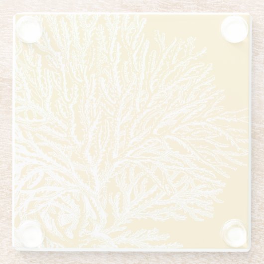 Gelb und Weiß Glasuntersetzer (Rückseite)