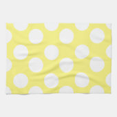 Gelb und weiß große Polka Dot Küchentücher (Horizontal)
