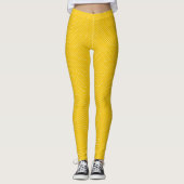 Gelb und Weiß kariert Gingham Leggings (Vorderseite)