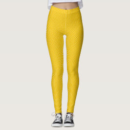 Gelb und Weiß kariert Gingham Leggings