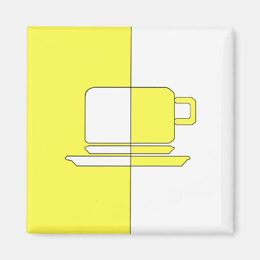 Gelb und Weiß Magnet (Vorne)