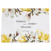Gelb und weiß Magnolia Blossom Große Geschenktüte (Vorderseite)
