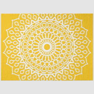 Gelb und Weiß Mandala - Dans-lew in Honig Seidenpapier