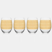 gelb und weiß mit einem aufwändigen Farbton Weinglas Ohne Stiel (Links)