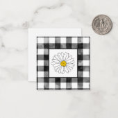 Gelb und Weiß mit Karierter Wasserfarbe Mitteilungskarte (Vorderseite/Rückseite Beispiel)