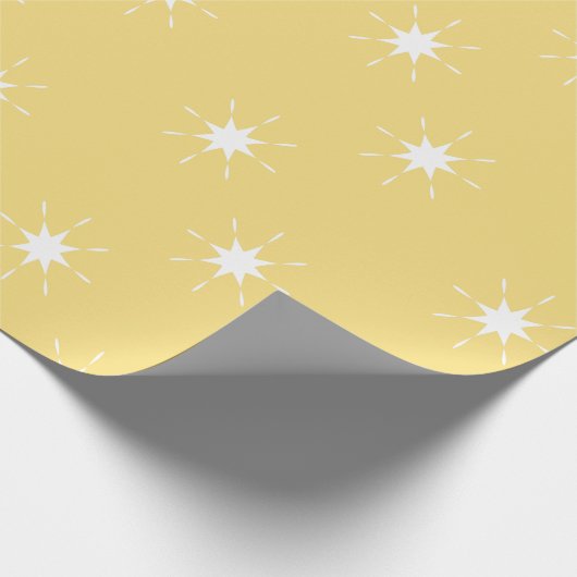 Gelb und weiß mit Sternen Geschenkpapier (Ecke)