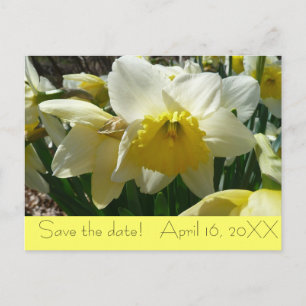 Gelb und Weiß - Nadelöhr "Save the Date" Postkarte