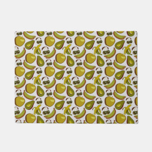 Gelb und weiß, nahtloses Muster tropischer Früchte Fußmatte