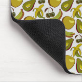 Gelb und weiß, nahtloses Muster tropischer Früchte Mousepad (Ecke)