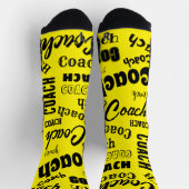 Gelb und weiß Personalisierter Coach Geschenk Name Socken (Oben)