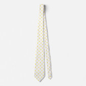 Gelb und Weiß Polka Dot Necktie Krawatte (Vorderseite)