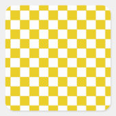 Gelb und weiß quadratischer aufkleber (Vorderseite)
