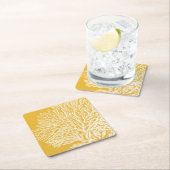 Gelb und Weiß Rechteckiger Pappuntersetzer (Vor Ort)