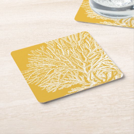 Gelb und Weiß Rechteckiger Pappuntersetzer (angewinkelt)