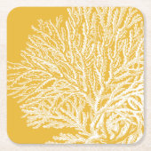 Gelb und Weiß Rechteckiger Pappuntersetzer (Vorderseite)