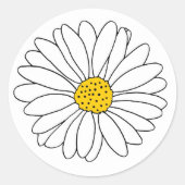 Gelb und Weiß Runder Aufkleber (Vorderseite)